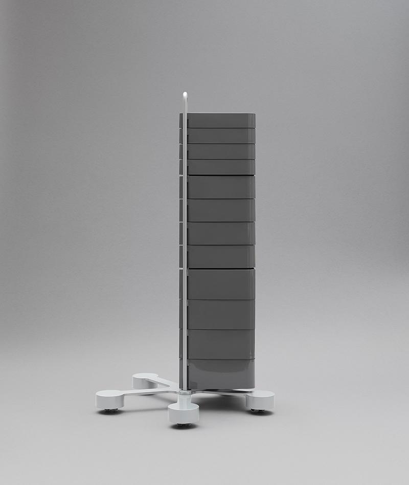 B-LINE conteneur à roulettes SPINNY avec 12 tiroirs