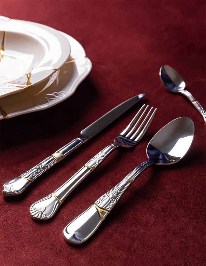 SELETTI set de 4 couverts KINTSUGI CUTLERY