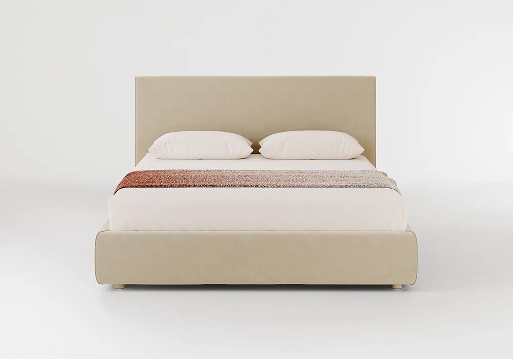 BOLZAN lit deux personnes METROPOLITAN pour matelas 160 x 200 cm avec base H 27 cm et boîte de rangement