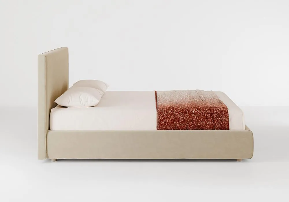 BOLZAN lit deux personnes METROPOLITAN pour matelas 160 x 200 cm avec base H 27 cm et boîte de rangement