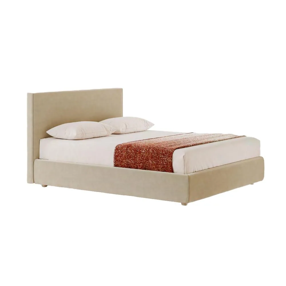 BOLZAN lit deux personnes METROPOLITAN pour matelas 160 x 200 cm avec base H 27 cm et boîte de rangement
