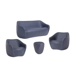 SLIDE set REBORN canapé + 2 fauteuils + table basse H 45 cm DEEP BLUE