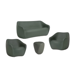 SLIDE set REBORN canapé + 2 fauteuils + table basse H 45 cm PINE GREEN