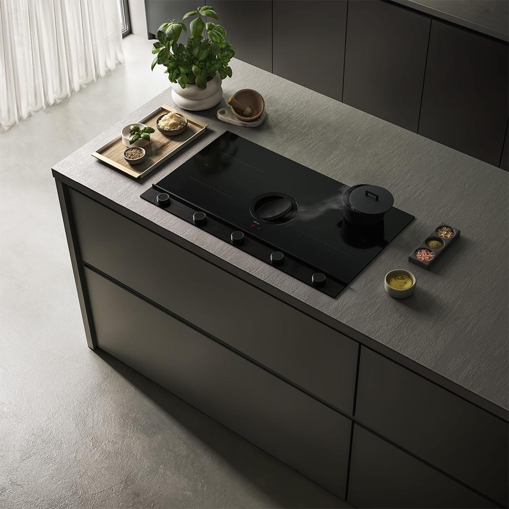 ELICA plaque à induction NIKOLATESLA UNPLUGGED RAW avec hotte aspirante convertible en recyclage