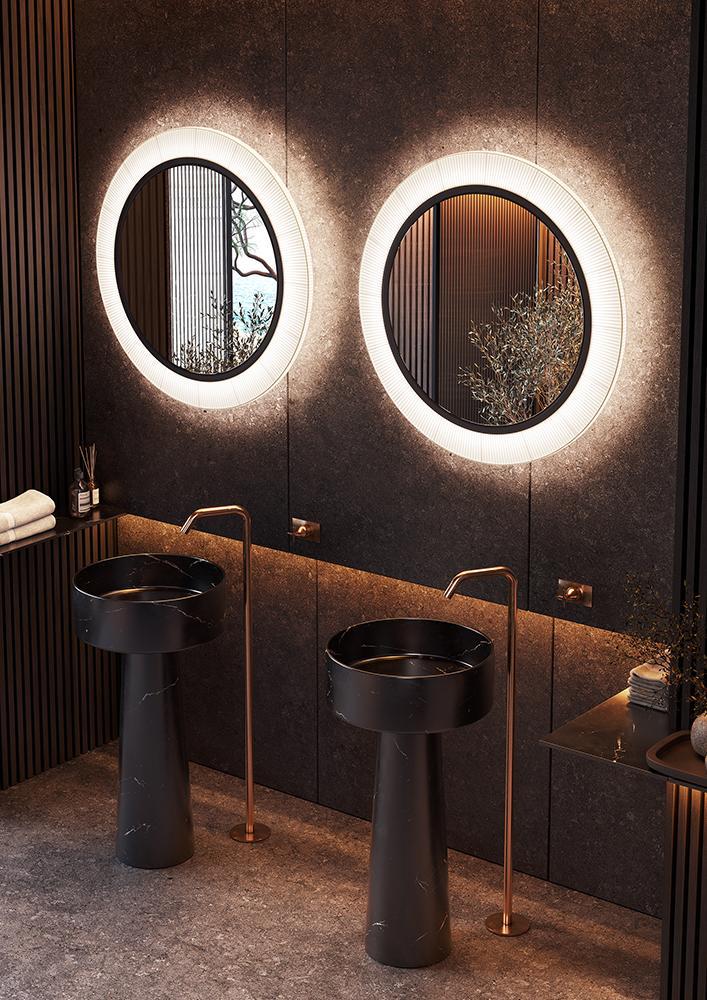 BOVER miroir mural avec lampe RODA PF/90