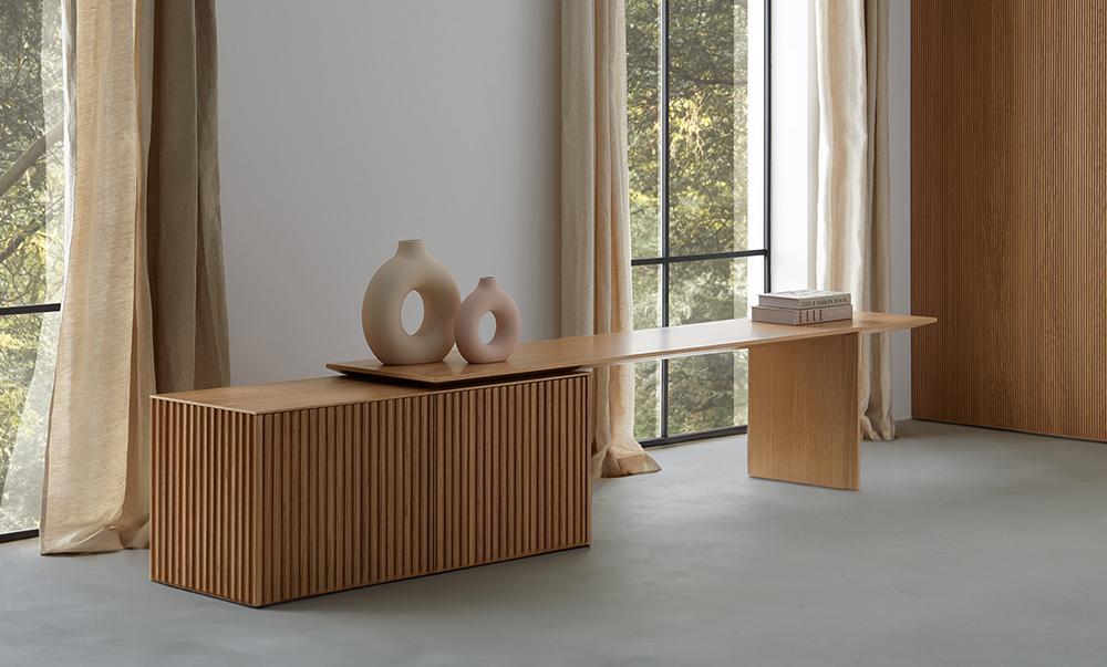 PUNT MOBLES buffet meuble VELASCA avec 2 portes avec plateau 165 cm