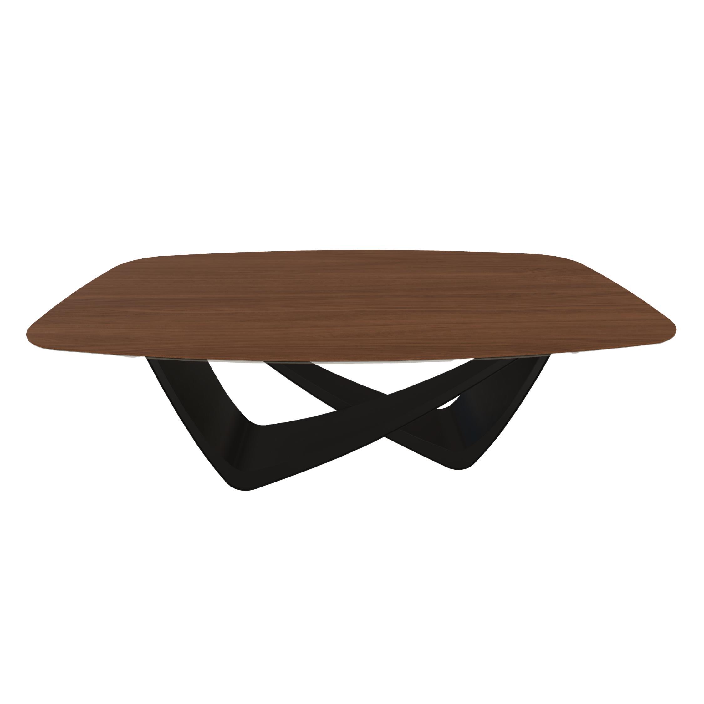 BONTEMPI table fixe tonneau avec structure noire matte BACH 53.75 200x116 cm