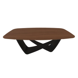 BONTEMPI table fixe tonneau avec structure noire matte BACH 53.75 200x116 cm