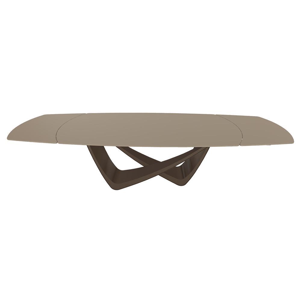 BONTEMPItable extensible en tonneau avec structure laiton foncé BACH 53.79 300/250/200x106 cm