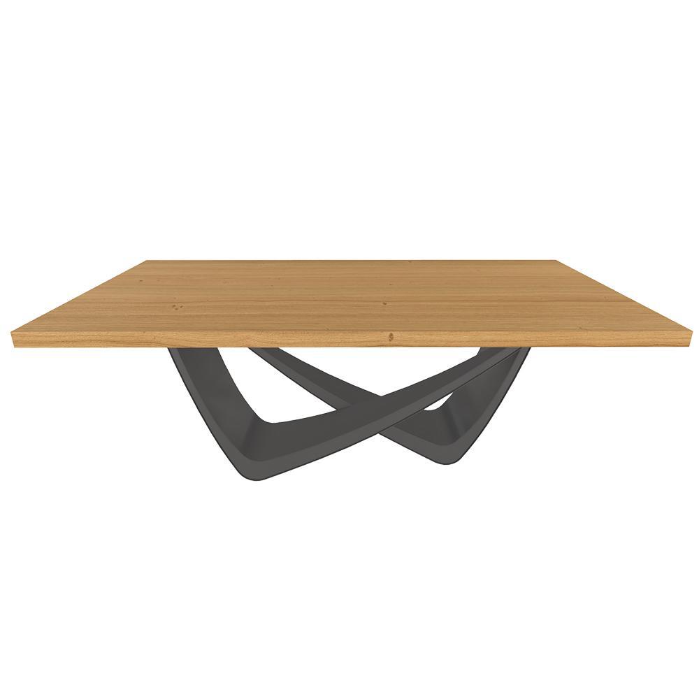 BONTEMPI table fixe rectangulaire avec structure anthracite BACH 53.80 200x100 cm