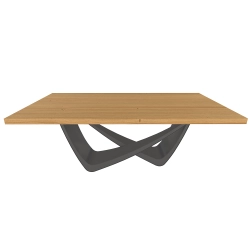 BONTEMPI table fixe rectangulaire avec structure anthracite BACH 53.80 200x100 cm