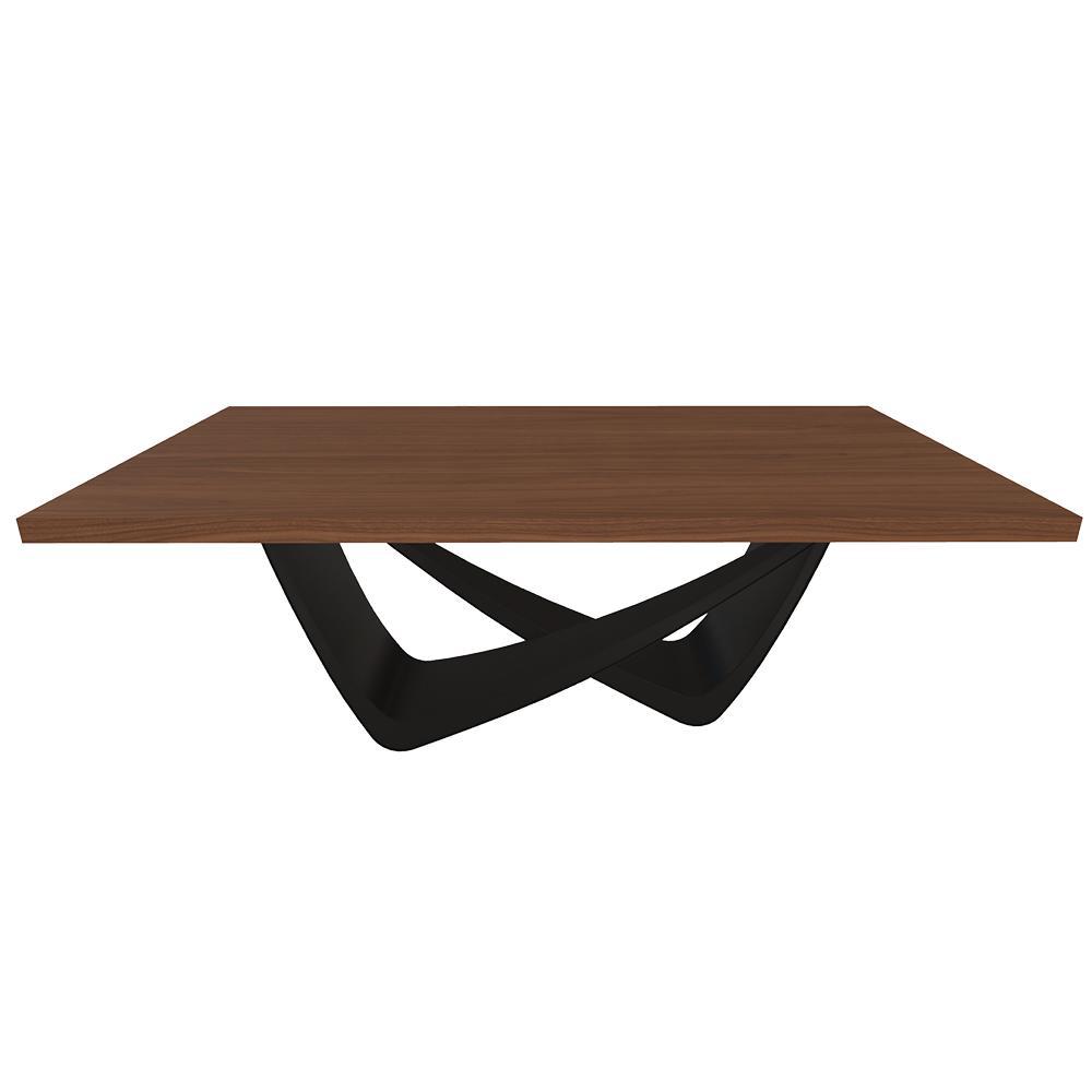 BONTEMPI table fixe rectangulaire avec structure noire matte BACH 53.80 200x100 cm