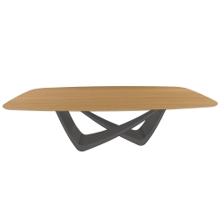 BONTEMPI table fixe tonneau avec structure anthracite BACH 53.76 250x120 cm