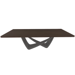 BONTEMPI table fixe rectangulaire avec structure anthracite BACH 53.82 250x100 cm