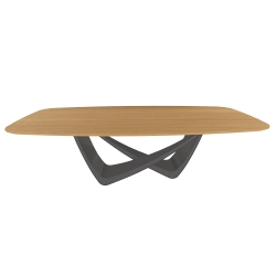 BONTEMPI table fixe tonneau avec structure anthracite BACH 53.92 220x116 cm