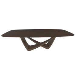 BONTEMPI table fixe tonneau avec structure laiton foncé BACH 53.92 220x116 cm
