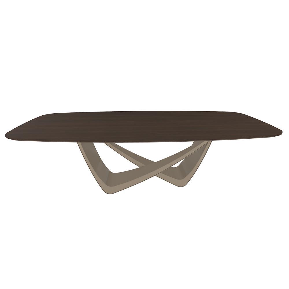 BONTEMPI table fixe tonneau avec structure sable BACH 53.92 220x116 cm