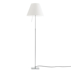 LUCEPLAN lampadaire ON/OFF COSTANZA D13ti avec avec tige télescopique aluminium et abat-jour blanc