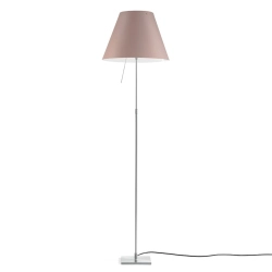LUCEPLAN lampadaire dimmable COSTANZA D13t avec tige télescopique en aluminium et abat-jour MEZZO TONO POUDRE