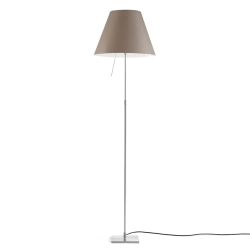 LUCEPLAN lampadaire dimmable COSTANZA D13t avec tige télescopique en aluminium et abat-jour MEZZO TONO NOISETTE