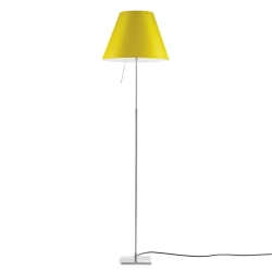 LUCEPLAN lampadaire dimmable COSTANZA D13t avec tige télescopique en aluminium et abat-jour RADIEUSE JAUNE VIF
