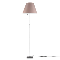 LUCEPLAN lampadaire dimmable COSTANZA D13t avec tige télescopique en noir et abat-jour MEZZO TONO POUDRE