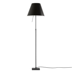 LUCEPLAN lampadaire dimmable COSTANZA D13t avec tige télescopique en noir et abat-jour RADIEUSE NOIR
