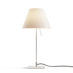 LUCEPLAN lampe de table COSTANZINA D13pi avec tige en aluminium et abat-jour MEZZO TONO BLANC BROUILLARD