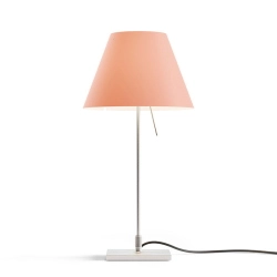LUCEPLAN lampe de table COSTANZINA D13pi avec tige en aluminium et abat-jour MEZZO TONO PÊCHE