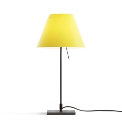 LUCEPLAN lampe de table COSTANZINA D13pi avec tige en noir et abat-jour RADIEUSE JAUNE VIF
