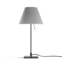 LUCEPLAN lampe de table COSTANZINA D13pi avec tige en noir et abat-jour RADIEUSE GRIS BETON