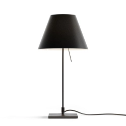 LUCEPLAN lampe de table COSTANZINA D13pi avec tige en noir et abat-jour RADIEUSE NOIR REGLISSE