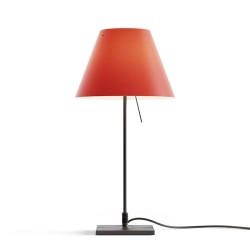 LUCEPLAN lampe de table COSTANZINA D13pi avec tige en noir et abat-jour RADIEUSE ROUGE PRIMARIE