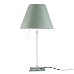 LUCEPLAN lampe de table dimmable COSTANZA D13 avec tige télescopique en aluminium et abat-jour MEZZO TONO VERT ALCHIMIE