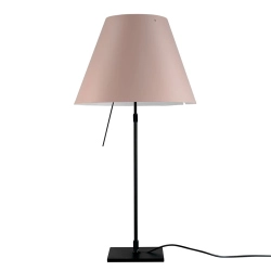 LUCEPLAN lampe de table dimmable COSTANZA D13 avec tige télescopique en noir et abat-jour MEZZO TONO POUDRE