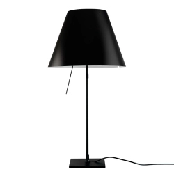 LUCEPLAN lampe de table dimmable COSTANZA D13 avec tige télescopique en noir et abat-jour RADIEUSE NOIR