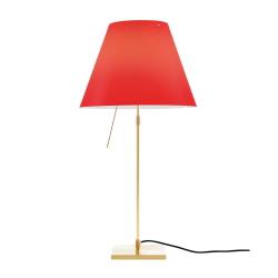 LUCEPLAN lampe de table dimmable COSTANZA D13 avec tige télescopique en laiton et abat-jour RADIEUSE ROUGE PRIMAIRE
