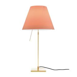LUCEPLAN lampe de table dimmable COSTANZA D13 avec tige télescopique en laiton et abat-jour MEZZO TONO POUDRE