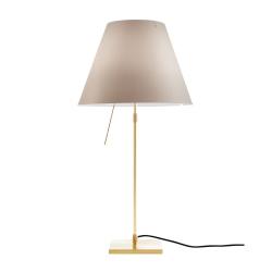 LUCEPLAN lampe de table dimmable COSTANZA D13 avec tige télescopique en laiton et abat-jour MEZZO TONO NOISETTE