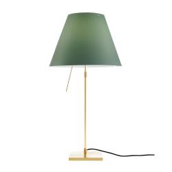 LUCEPLAN lampe de table dimmable COSTANZA D13 avec tige télescopique en laiton et abat-jour MEZZO TONO VERT ALCHIMIE