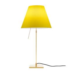 LUCEPLAN lampe de table dimmable COSTANZA D13 avec tige télescopique en laiton et abat-jour RADIEUSE JAUNE VIF