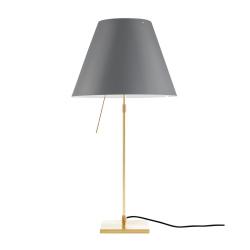 LUCEPLAN lampe de table dimmable COSTANZA D13 avec tige télescopique en laiton et abat-jour RADIEUSE GRIS BETON