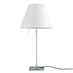LUCEPLAN lampe de table ON/OFF COSTANZA D13i avec tige télescopique en aluminium et abat-jour blanc