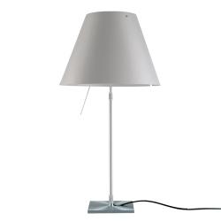LUCEPLAN lampe de table ON/OFF COSTANZA D13i avec tige télescopique en aluminium et abat-jour MEZZO TONO BLANC BROUILLARD