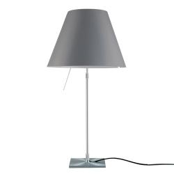 LUCEPLAN lampe de table ON/OFF COSTANZA D13i avec tige télescopique en aluminium et abat-jour RADIEUSE GRIS BETON