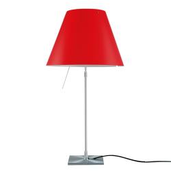 LUCEPLAN lampe de table ON/OFF COSTANZA D13i avec tige télescopique en aluminium et abat-jour RADIEUSE ROUGE PRIMAIRE