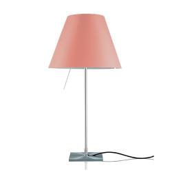 LUCEPLAN lampe de table ON/OFF COSTANZA D13if avec tige fixee en aluminium et abat-jour MEZZO TONO ROSE MYSTIQUE