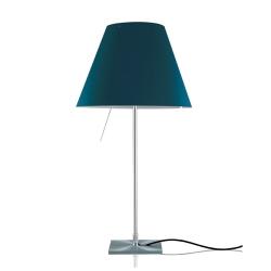 LUCEPLAN lampe de table ON/OFF COSTANZA D13if avec tige fixee en aluminium et abat-jour RADIEUSE BLEU PÉTROLE