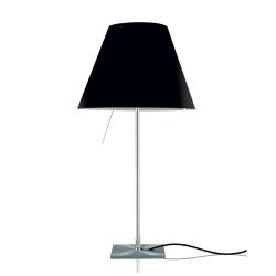 LUCEPLAN lampe de table ON/OFF COSTANZA D13if avec tige fixee en aluminium et abat-jour RADIEUSE NOIR