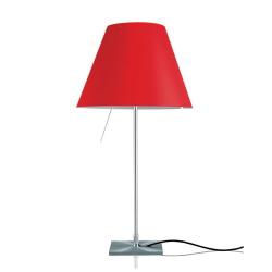 LUCEPLAN lampe de table ON/OFF COSTANZA D13if avec tige fixee en aluminium et abat-jour RADIEUSE ROUGE PRIMAIRE